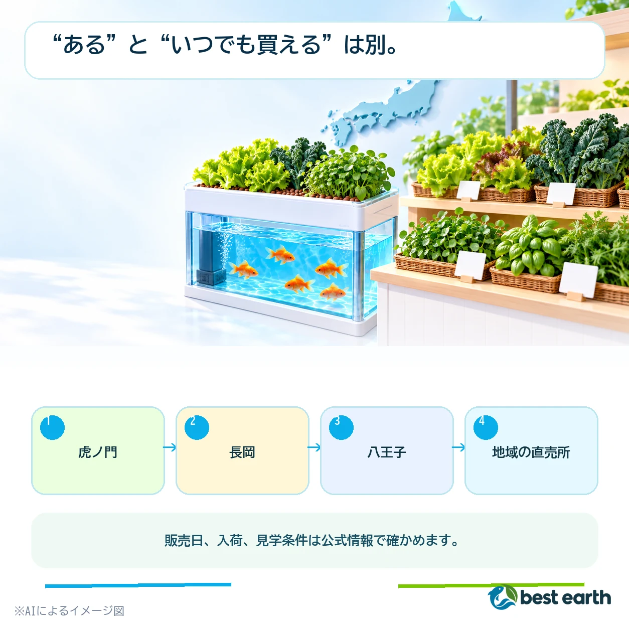 店舗販売、オンライン販売、事前予約の見学という三つの探し方を示す図