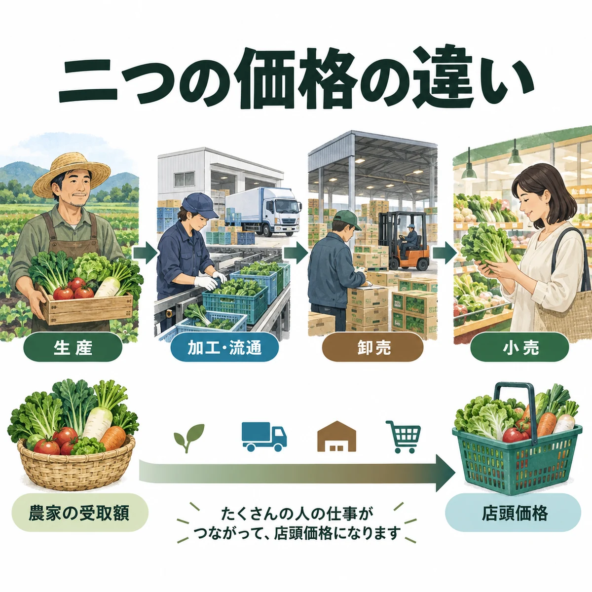 農家の受取額から店頭価格までの仕事をまとめた完全版