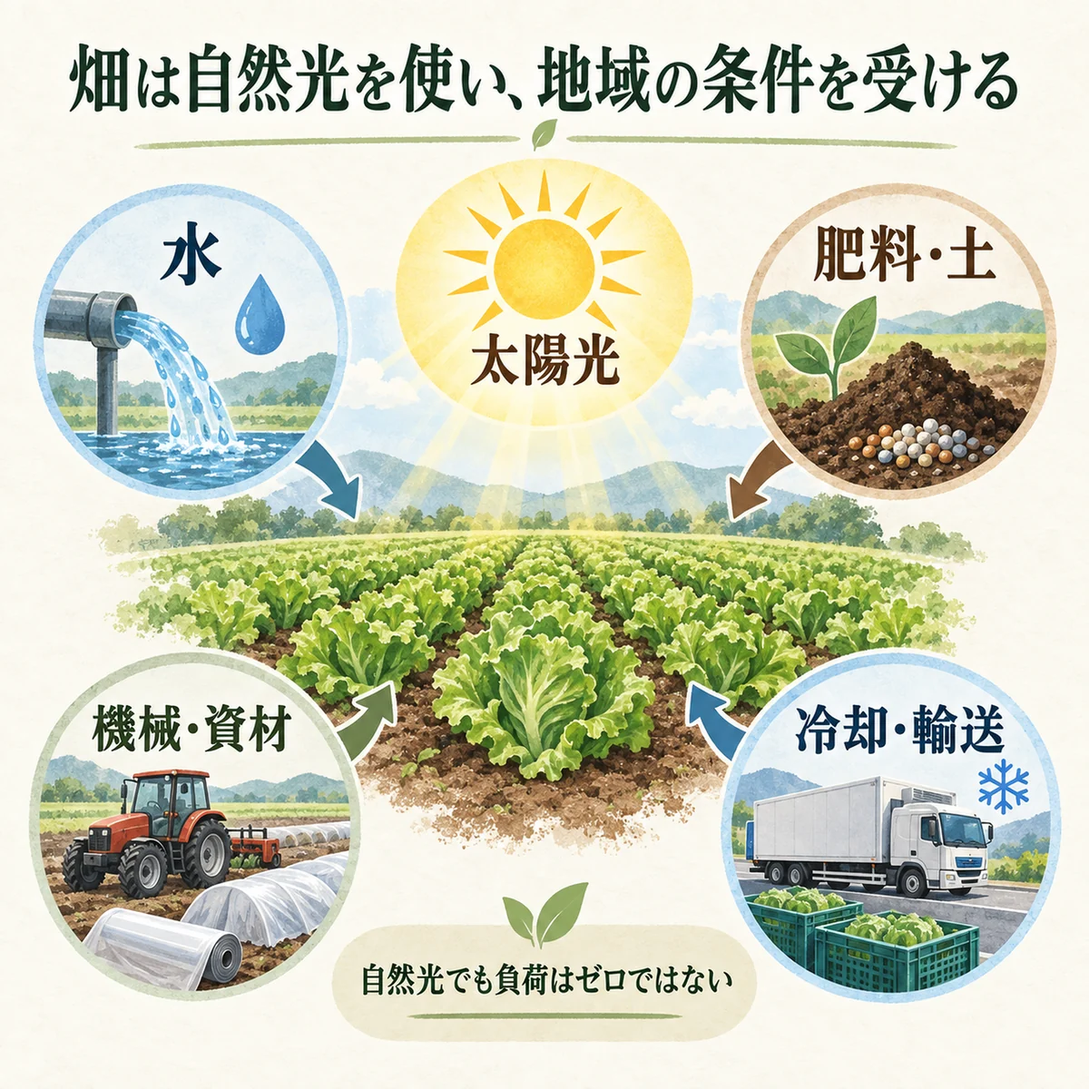 照明・空調・ポンプと電源構成の関係