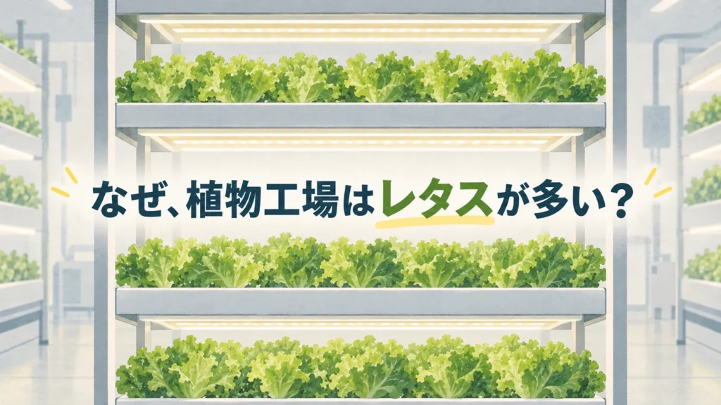 植物工場でレタスが多く栽培される理由を問いかける編集画像