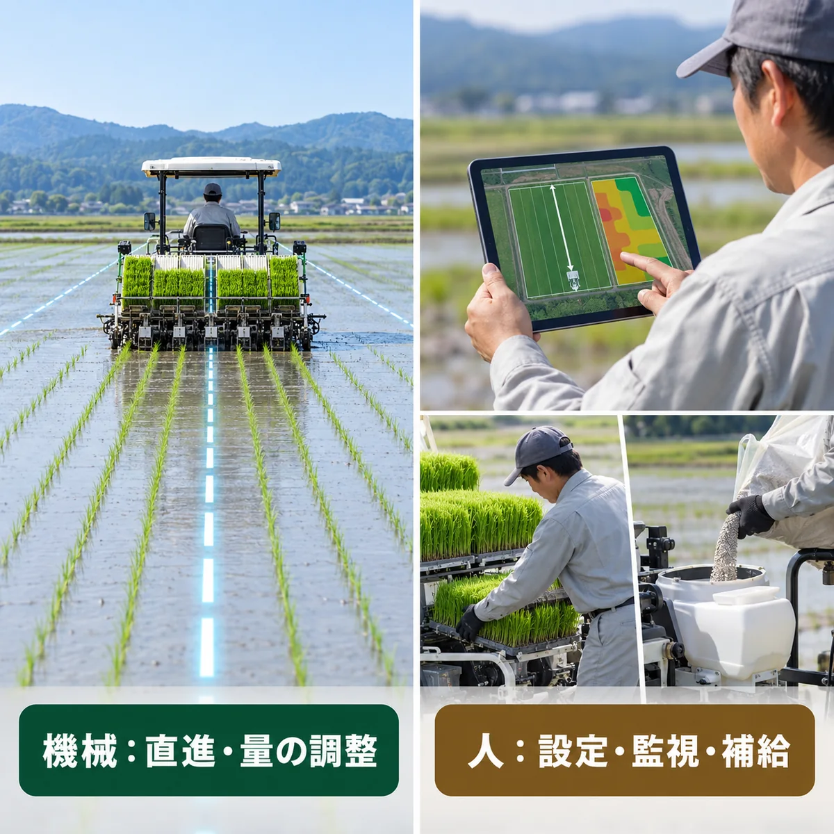 機械が担う操作・計測・記録と、人が担う設定・安全・判断の分担