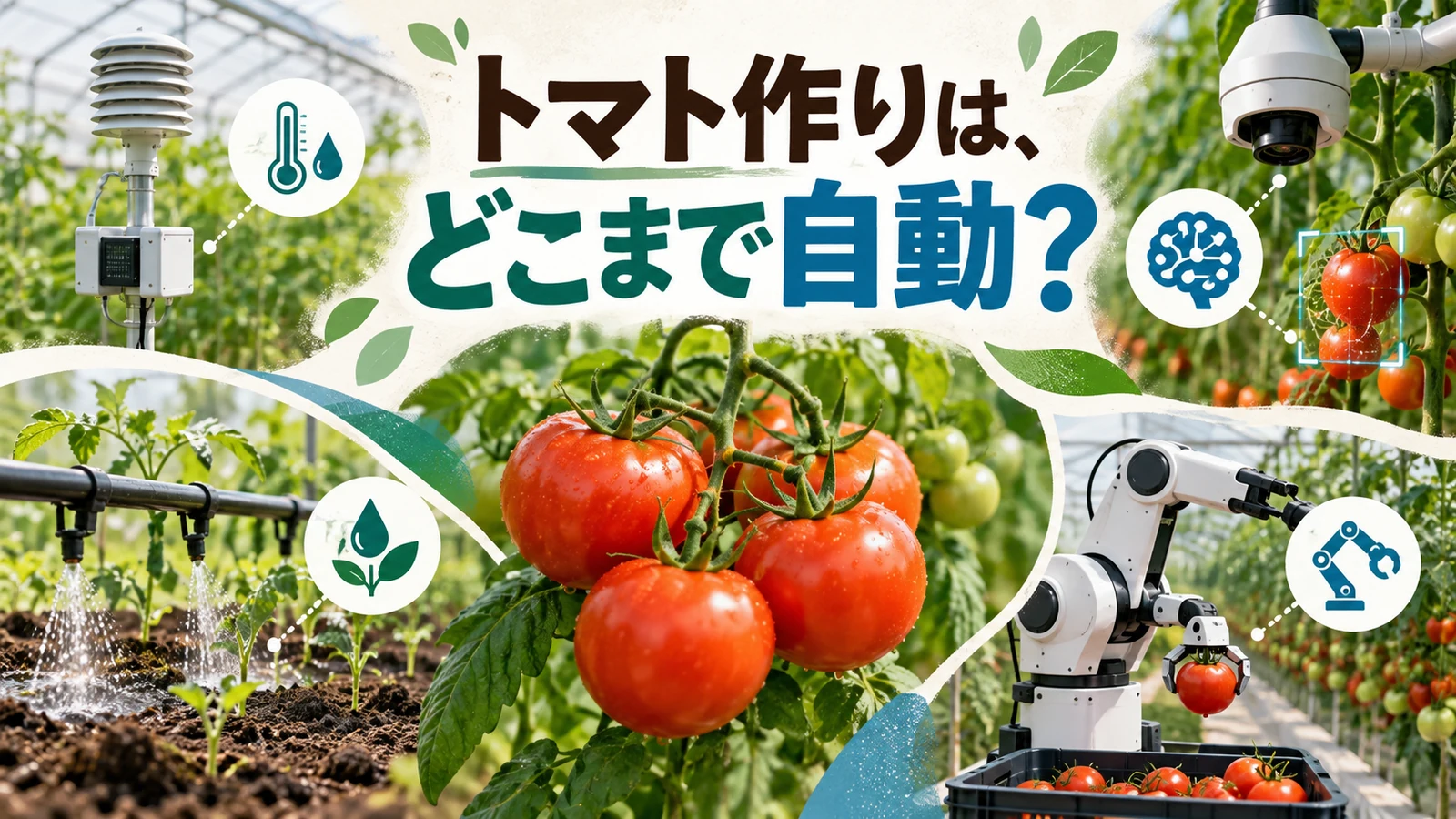 トマト栽培のどの作業が、センサー、AI、ロボットで自動化されているのか。
