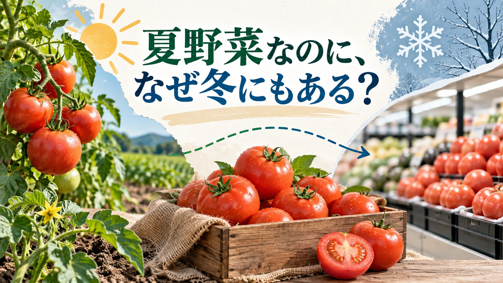 夏野菜のトマトが、冬のスーパーにも並んでいるのはなぜか。